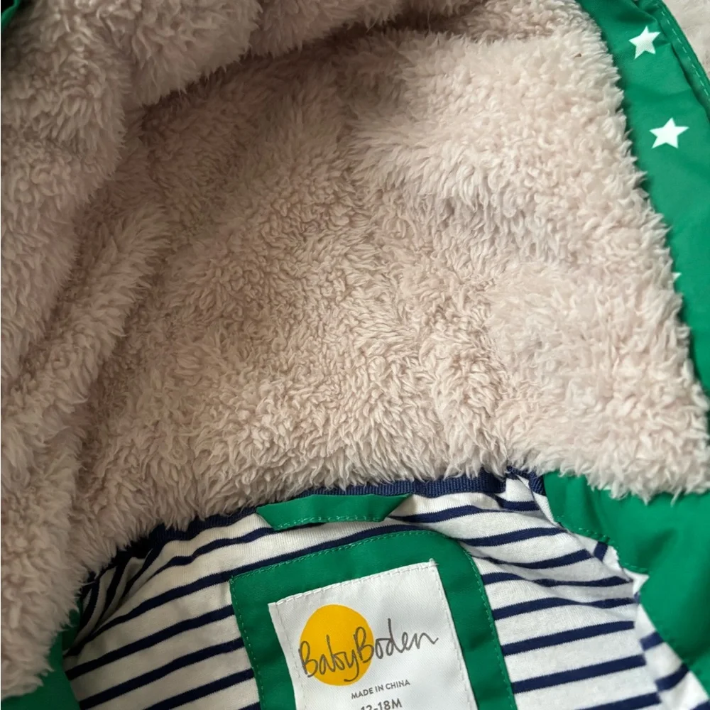 Precious Baby Boden Green Star Jacket with Animal Appliqués - Picture 4 of 5